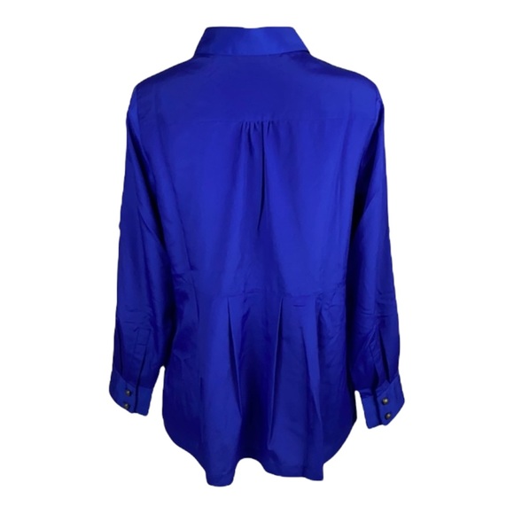 NWOT Soft Surroundings Blue Popover Blouse  [209] - Picture 4 of 5
